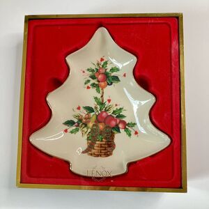 Lenox Dimension Collection Christmas Holiday Tartan Tree Candy/Nut Dish